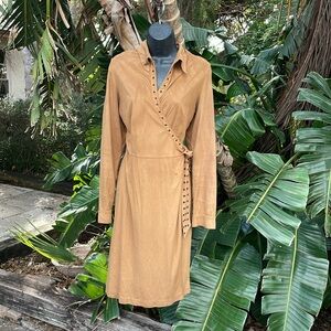 iCe suede wrap dress with grommets